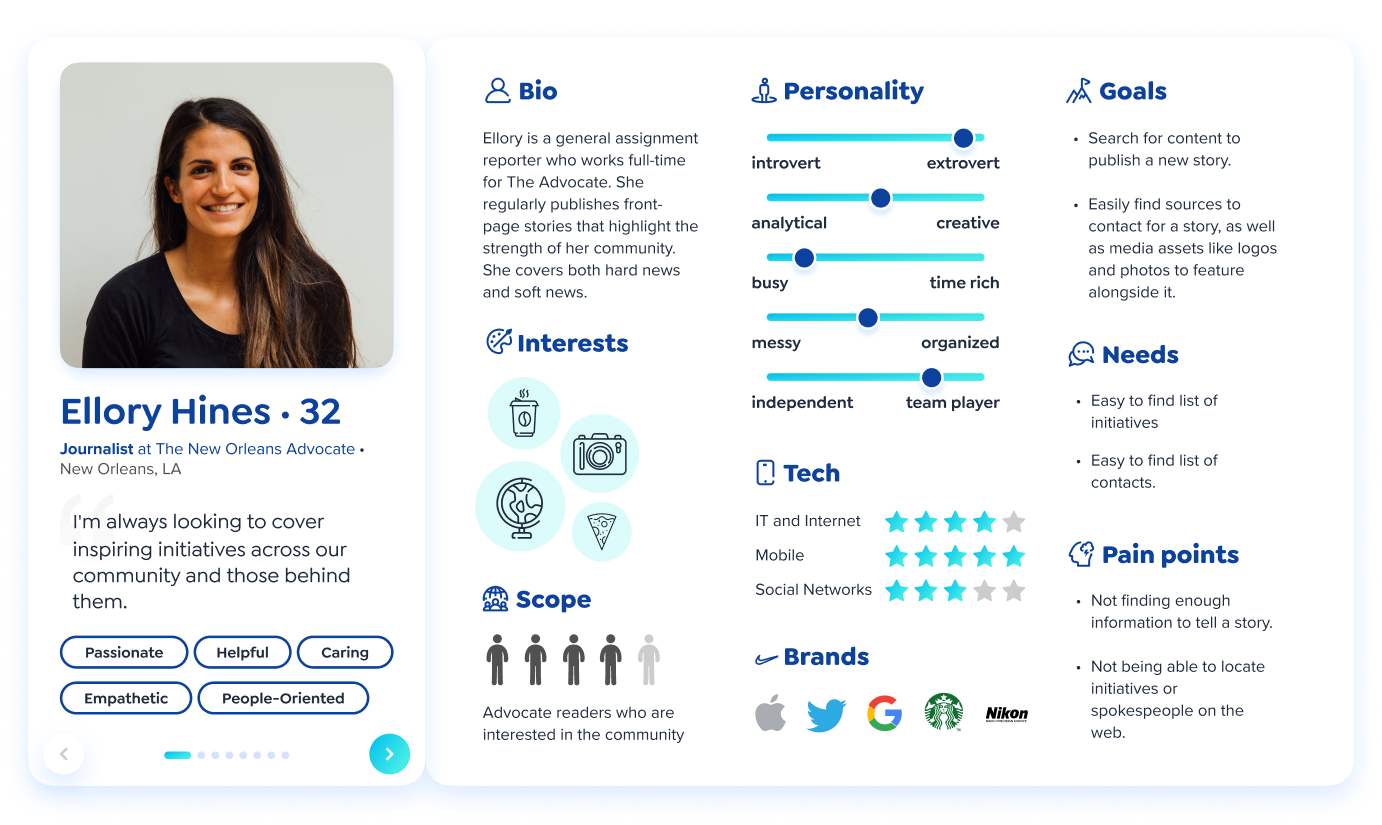 UX persona: Ellory Hines