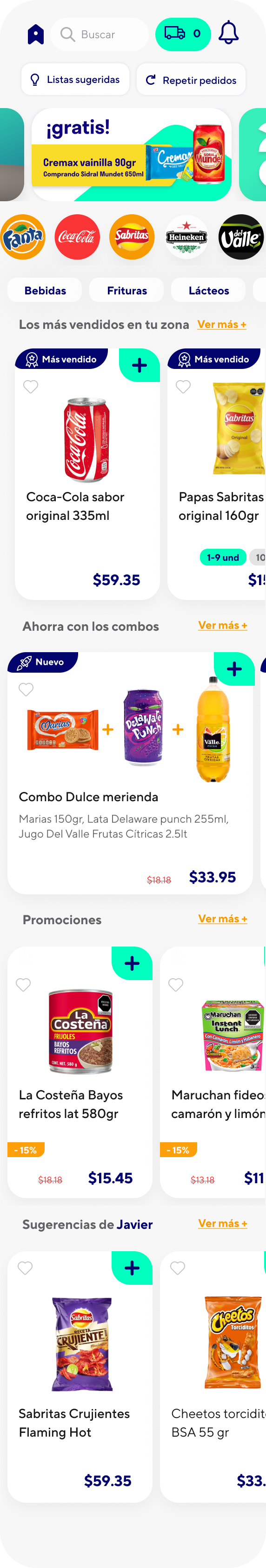 Nutenta mobile commerce interface