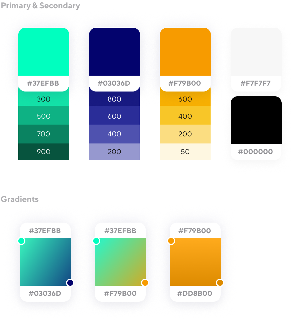 Nutenta color tokens and gradients