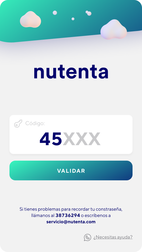 Nutenta final interface, screen 3
